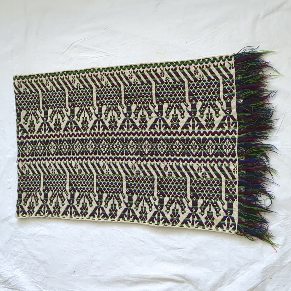 Mexican vintage hand woven tapestry/table runner